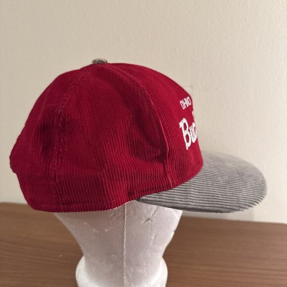 Vintage Ohio State Buckeyes Script Corduroy Snapback Hat Cap 90s AJD University - Picture 5 of 15